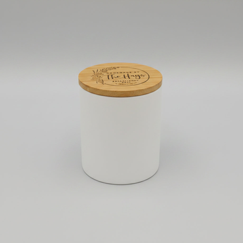11oz. White Ceramic Jar